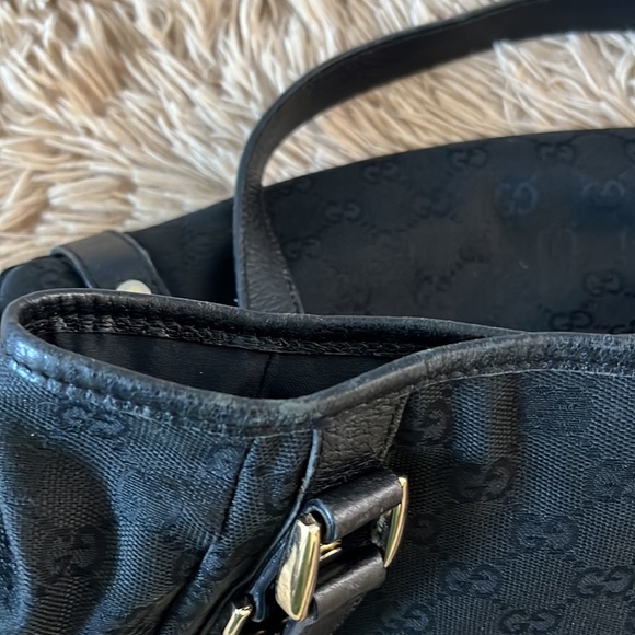 Auth GUCCI Black GG Canvas Abbey D-Ring Shoulder Bag - Picture 13 of 16